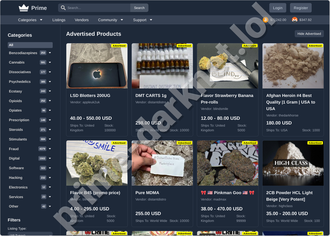 Prime Darknet Market Home Dashboard - Official Prime Marketplace